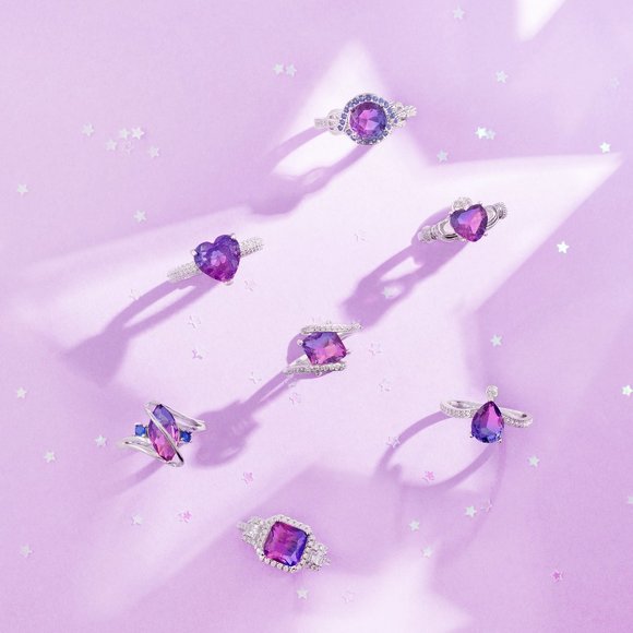 Pink & Purple Emerald Cut Gemstone Ring, 925 Sterling Silver Charmed Aroma - Picture 6 of 8